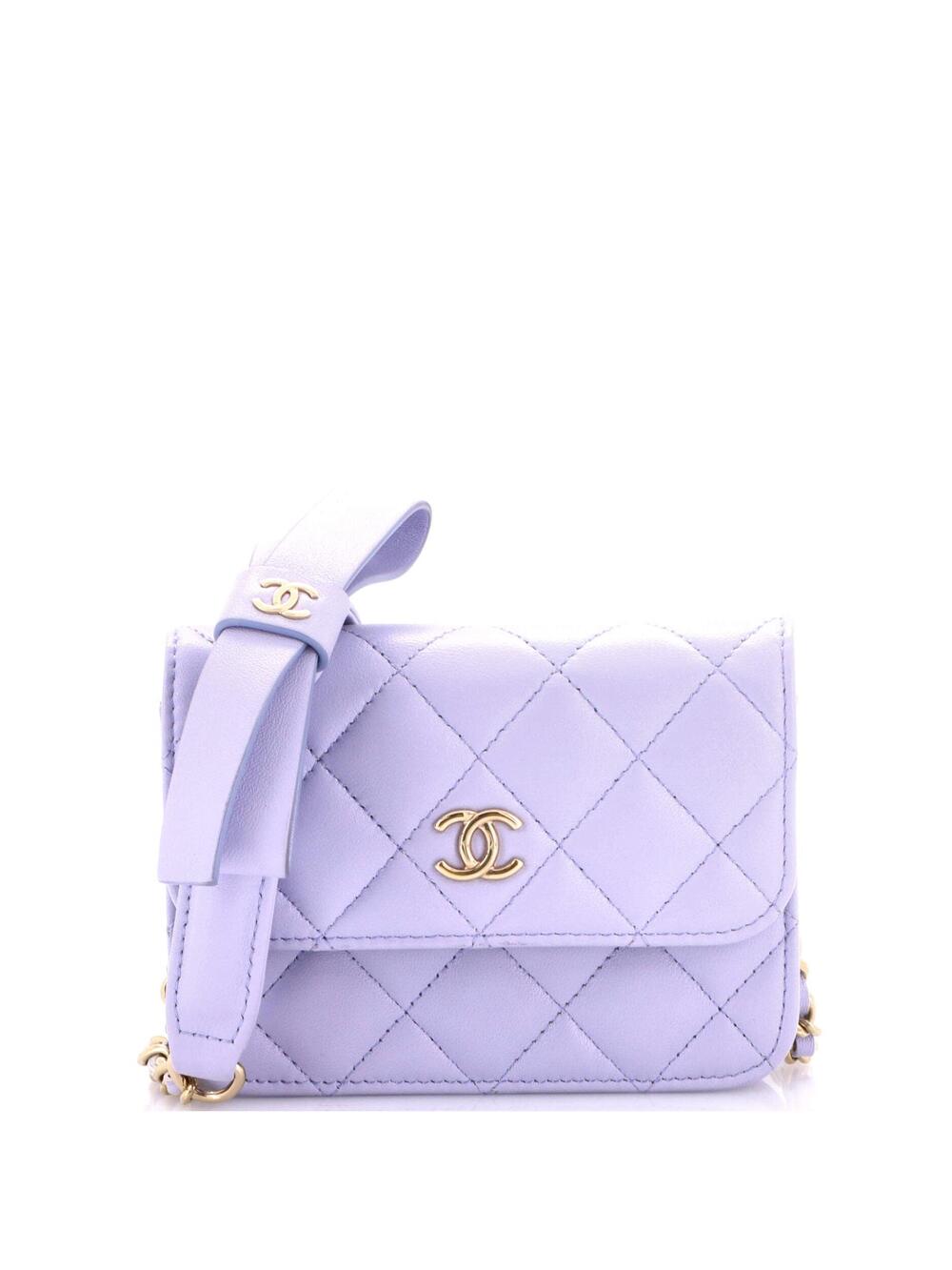Chanel Bow Strap Card Holder On Chain #295140C20B
